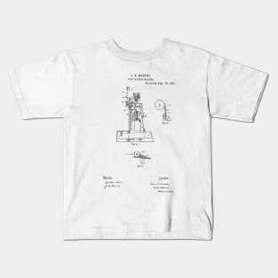 Type Writing Machine Vintage Retro Patent Hand Drawing Funny Novelty Gift Kids T-Shirt